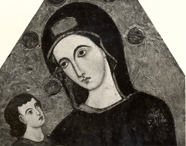 Anonimo — Anonimo dell'Italia meridionale - sec. XIII - Madonna con Bambino — particolare